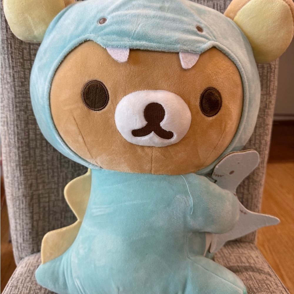 Rilakkuma San-X Original Plays with Dinosaur Plush 16” NWT